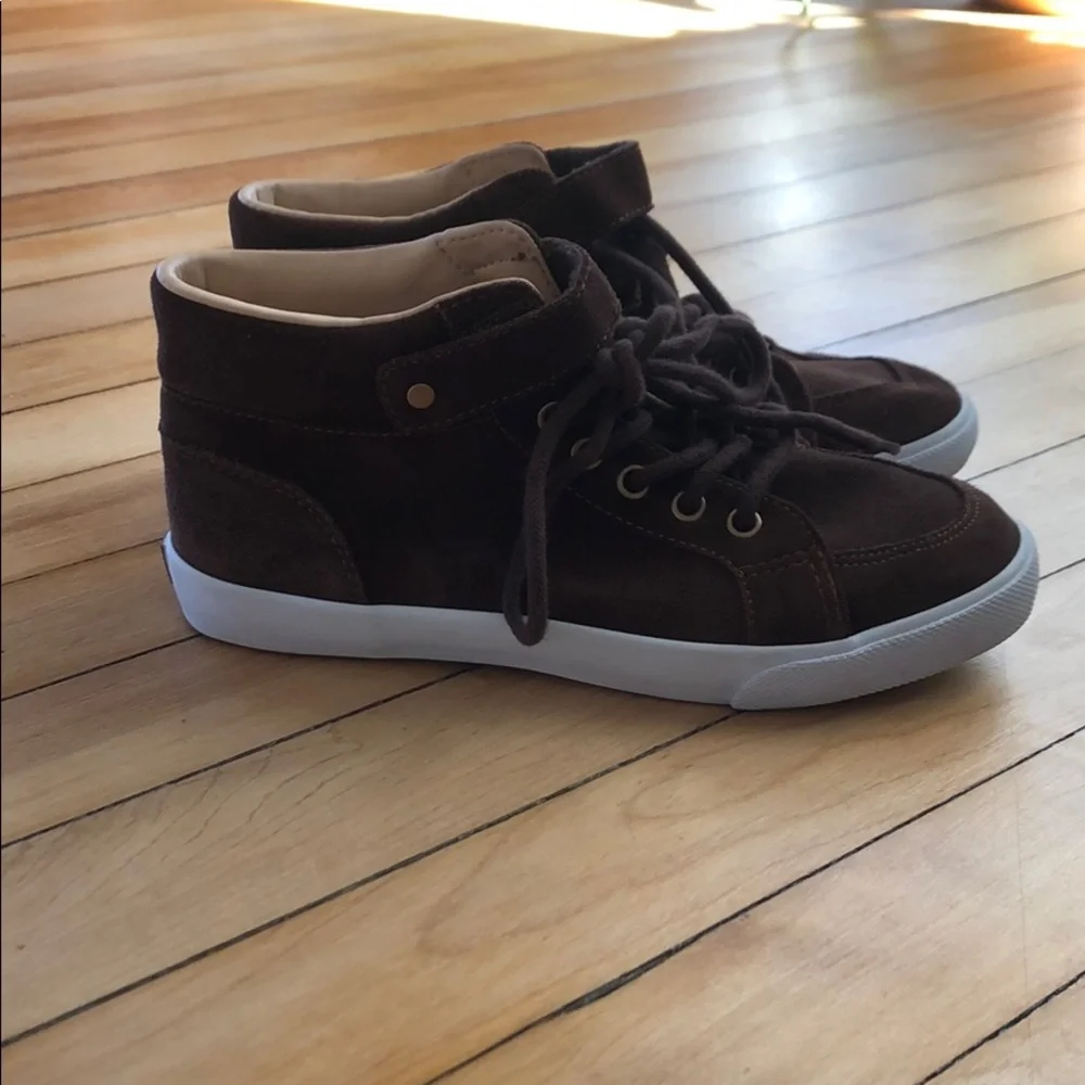 Janie And Jack Leather Sneakers Chukka Boot Brown Dress Shoes Suede Boys Size 3